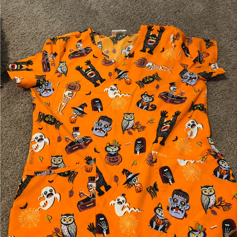 Scrubstar Halloween Themed Scrub Top